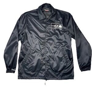 Seattle Seahawks NFL Football Men's Mitchell & Ness Coaches Jacket Black Large